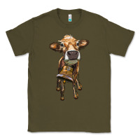 Army Green heifer cow with cow bell Classic Tee - RanaPortraitStore
