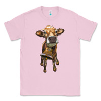 Bubblegum Pink heifer cow with cow bell Classic Tee - RanaPortraitStore
