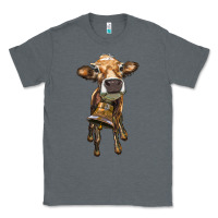 Charcoal Heather heifer cow with cow bell Classic Tee - RanaPortraitStore