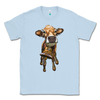 Dusty Blue heifer cow with cow bell Classic Tee - RanaPortraitStore