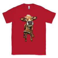 Red heifer cow with cow bell Classic Tee - RanaPortraitStore