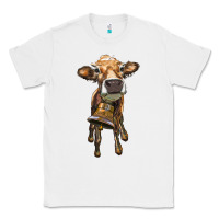 White heifer cow with cow bell Classic Tee - RanaPortraitStore