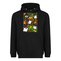 Black Halloween ghost Heavyweight Hoodie - Artiststas