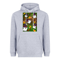 Heather Grey Halloween ghost Heavyweight Hoodie - Artiststas