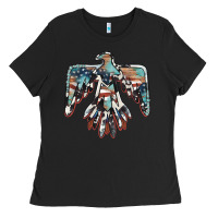Black American flag thunderbird Ladies Tee - BarkalooDesign