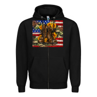 Black Army USA lag leopard camouflage sunflower 20oz Zipper Hoodie - Neo Western