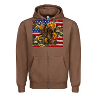 Chestnut Army USA lag leopard camouflage sunflower 20oz Zipper Hoodie - Neo Western