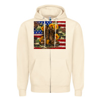 Sandshell Army USA lag leopard camouflage sunflower 20oz Zipper Hoodie - Neo Western
