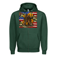 Sports Green Army USA lag leopard camouflage sunflower 20oz Zipper Hoodie - Neo Western