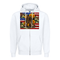 White Army USA lag leopard camouflage sunflower 20oz Zipper Hoodie - Neo Western