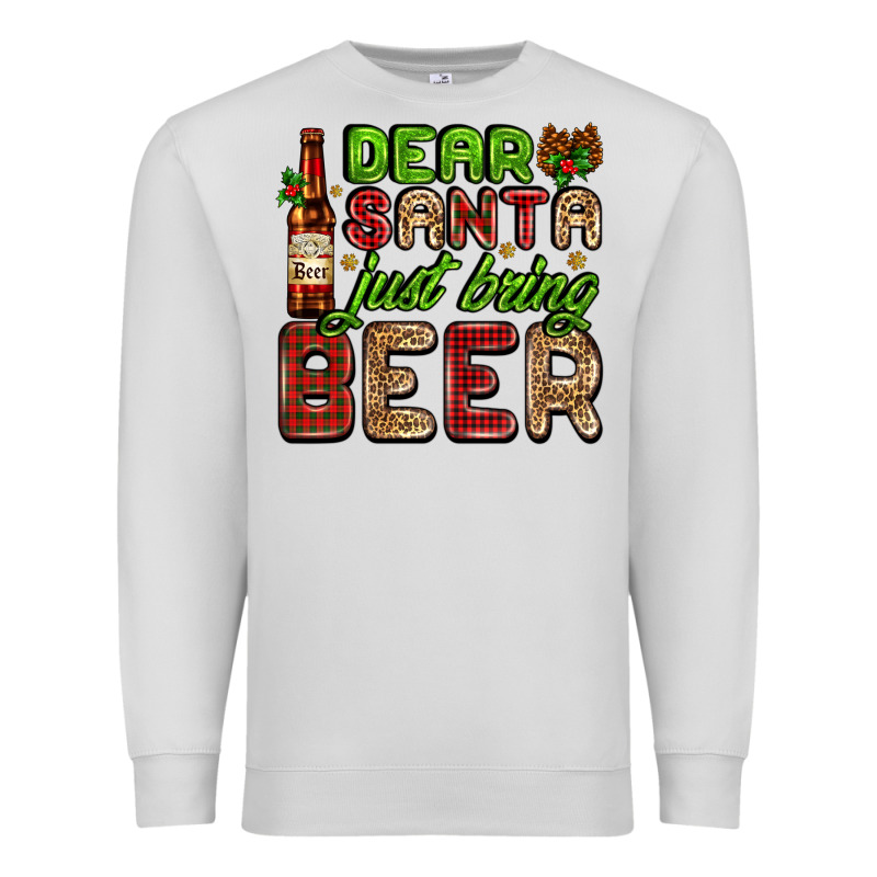 Dear Santa Just Bring A Beer With A Beer Bottle Premium Sweatshirt by AdoDesignShop | Teevron