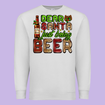 Dear Santa Just Bring A Beer With A Beer Bottle Premium Sweatshirt Designed By Adodesignshop