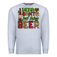 Heather Grey dear santa just bring a beer with a beer bottle Premium Sweatshirt - AdoDesignShop