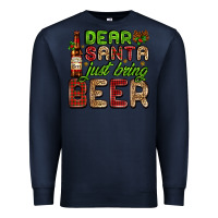 Navy dear santa just bring a beer with a beer bottle Premium Sweatshirt - AdoDesignShop