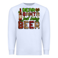 White dear santa just bring a beer with a beer bottle Premium Sweatshirt - AdoDesignShop