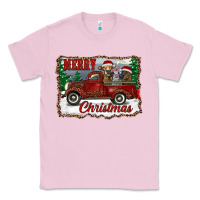 Bubblegum Pink christmas truck with cows Classic Tee - RanaPortraitStore