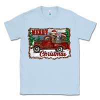 Dusty Blue christmas truck with cows Classic Tee - RanaPortraitStore