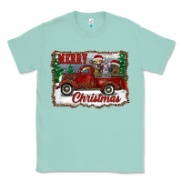 Seafoam christmas truck with cows Classic Tee - RanaPortraitStore