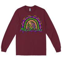 Burgundy mardi gras rainbow and fleur de lis Long Sleeve Tee - RanaPortraitStore