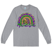 Heather Grey mardi gras rainbow and fleur de lis Long Sleeve Tee - RanaPortraitStore