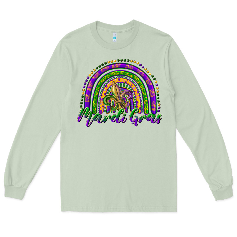 Mardi Gras Rainbow And Fleur De Lis Long Sleeve Tee by RanaPortraitStore | Teevron