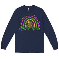 Navy mardi gras rainbow and fleur de lis Long Sleeve Tee - RanaPortraitStore
