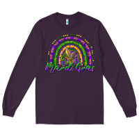Plum mardi gras rainbow and fleur de lis Long Sleeve Tee - RanaPortraitStore