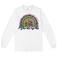 White mardi gras rainbow and fleur de lis Long Sleeve Tee - RanaPortraitStore