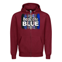Burgundy Back the blue brushstrokes Zipper Hoodie - Neo Western