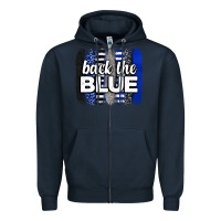 Navy Back the blue brushstrokes Zipper Hoodie - Neo Western