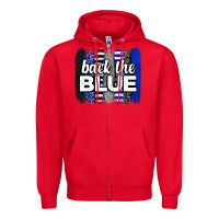 Red Back the blue brushstrokes Zipper Hoodie - Neo Western