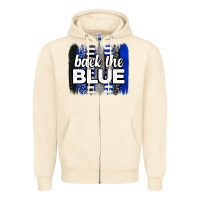 Sandshell Back the blue brushstrokes Zipper Hoodie - Neo Western