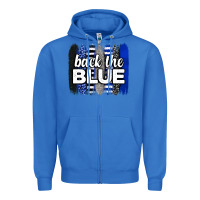 True Royal Back the blue brushstrokes Zipper Hoodie - Neo Western