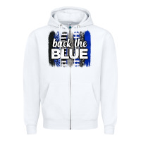 White Back the blue brushstrokes Zipper Hoodie - Neo Western