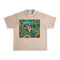 French Oak bull skull sunflowers Urban Heavy Tee - RanaPortraitStore