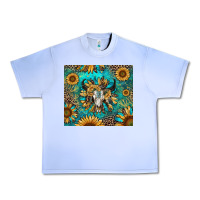 Grape Ice bull skull sunflowers Urban Heavy Tee - RanaPortraitStore