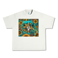 Pistachio bull skull sunflowers Urban Heavy Tee - RanaPortraitStore