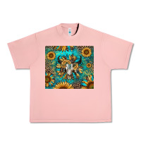 Salmon bull skull sunflowers Urban Heavy Tee - RanaPortraitStore