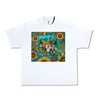 White bull skull sunflowers Urban Heavy Tee - RanaPortraitStore