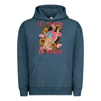 Pigment Midnight Navy let me read in peace Urban Hoodie - MaliasSmallBusiness