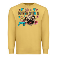 Antique Gold life is better with a pug Premium Sweatshirt - Jasminsmagicworld
