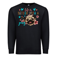 Black life is better with a pug Premium Sweatshirt - Jasminsmagicworld