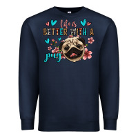 Navy life is better with a pug Premium Sweatshirt - Jasminsmagicworld
