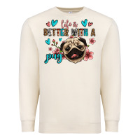 Sandshell life is better with a pug Premium Sweatshirt - Jasminsmagicworld