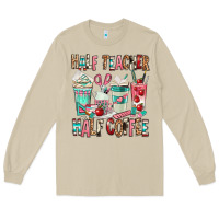 Mushroom half teacher half coffee Long Sleeve Tee - texasbilliewilder