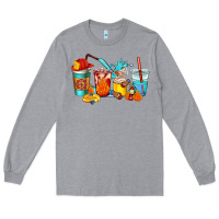 Heather Grey firefighter coffee cups Long Sleeve Tee - AdoDesignShop