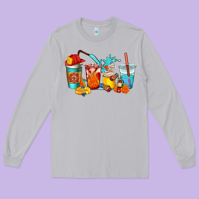 Firefighter Coffee Cups Long Sleeve Tee Designed By Adodesignshop