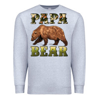 Heather Grey papa bear Premium Sweatshirt - Artiststas