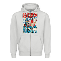 Dove Grey Born in USA gnomes 4th of July Zipper Hoodie - CowGirlArtShop