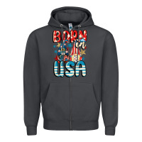 Smoke Born in USA gnomes 4th of July Zipper Hoodie - CowGirlArtShop